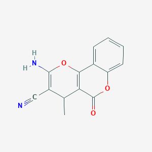 molecular formula C14H10N2O3 B5049191 2-amino-4-methyl-5-oxo-4H,5H-pyrano[3,2-c]chromene-3-carbonitrile 