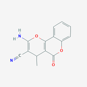 2-amino-4-methyl-5-oxo-4H,5H-pyrano[3,2-c]chromene-3-carbonitrile