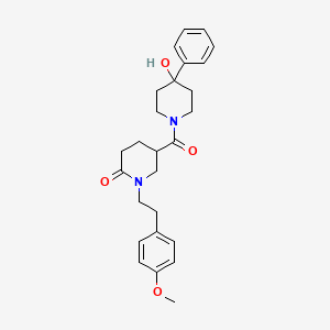 molecular formula C26H32N2O4 B5049212 5-[(4-hydroxy-4-phenyl-1-piperidinyl)carbonyl]-1-[2-(4-methoxyphenyl)ethyl]-2-piperidinone 