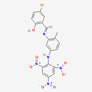 molecular formula C20H14BrN5O7 B5049226 4-bromo-2-[({2-methyl-5-[(2,4,6-trinitrophenyl)amino]phenyl}imino)methyl]phenol 