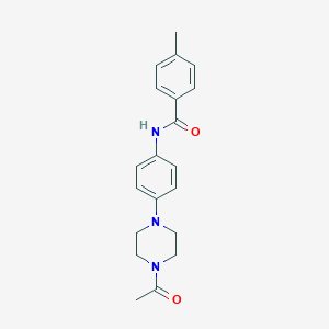 molecular formula C20H23N3O2 B504923 N-[4-(4-acetylpiperazin-1-yl)phenyl]-4-methylbenzamide 