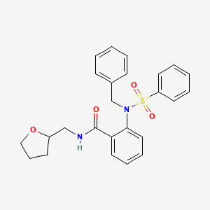 molecular formula C25H26N2O4S B5049232 2-[benzyl(phenylsulfonyl)amino]-N-(tetrahydro-2-furanylmethyl)benzamide 