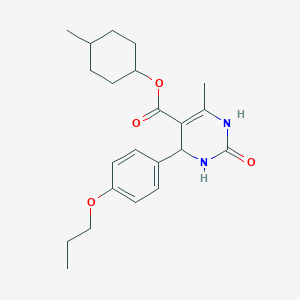 molecular formula C22H30N2O4 B5049249 4-methylcyclohexyl 6-methyl-2-oxo-4-(4-propoxyphenyl)-1,2,3,4-tetrahydro-5-pyrimidinecarboxylate 