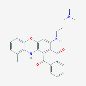 molecular formula C26H25N3O3 B5049262 7-{[3-(dimethylamino)propyl]amino}-1-methyl-8H-naphtho[2,3-a]phenoxazine-8,13(14H)-dione 