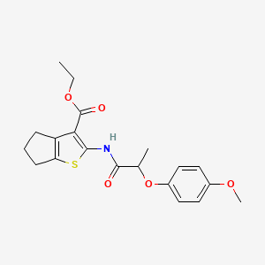 molecular formula C20H23NO5S B5049269 ethyl 2-{[2-(4-methoxyphenoxy)propanoyl]amino}-5,6-dihydro-4H-cyclopenta[b]thiophene-3-carboxylate 