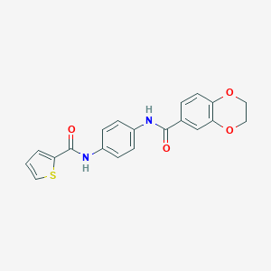 molecular formula C20H16N2O4S B504927 N-[4-(thiophene-2-carbonylamino)phenyl]-2,3-dihydro-1,4-benzodioxine-6-carboxamide 