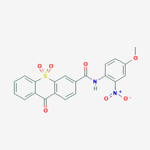 molecular formula C21H14N2O7S B504931 N-{2-nitro-4-methoxyphenyl}-9-oxo-9H-thioxanthene-3-carboxamide 10,10-dioxide 