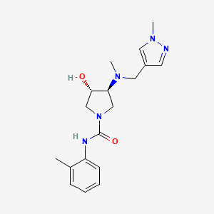 (3S*,4S*)-3-hydroxy-4-{methyl[(1-methyl-1H-pyrazol-4-yl)methyl]amino}-N-(2-methylphenyl)-1-pyrrolidinecarboxamide