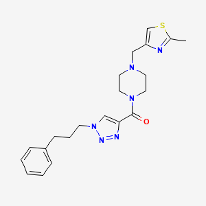 1-[(2-methyl-1,3-thiazol-4-yl)methyl]-4-{[1-(3-phenylpropyl)-1H-1,2,3-triazol-4-yl]carbonyl}piperazine