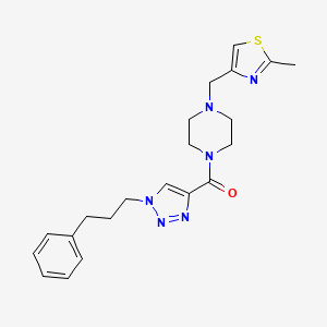 molecular formula C21H26N6OS B5049316 1-[(2-methyl-1,3-thiazol-4-yl)methyl]-4-{[1-(3-phenylpropyl)-1H-1,2,3-triazol-4-yl]carbonyl}piperazine 