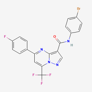 molecular formula C20H11BrF4N4O B5049336 N-(4-bromophenyl)-5-(4-fluorophenyl)-7-(trifluoromethyl)pyrazolo[1,5-a]pyrimidine-3-carboxamide 