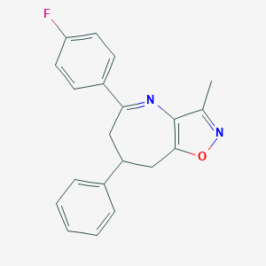 molecular formula C20H17FN2O B504934 5-(4-fluorophenyl)-3-methyl-7-phenyl-7,8-dihydro-6H-isoxazolo[4,5-b]azepine 