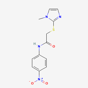 molecular formula C12H12N4O3S B5049354 2-[(1-methyl-1H-imidazol-2-yl)thio]-N-(4-nitrophenyl)acetamide 