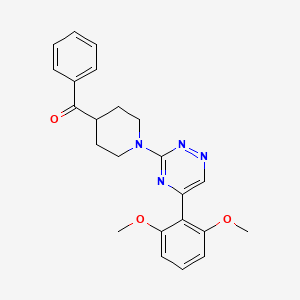 {1-[5-(2,6-dimethoxyphenyl)-1,2,4-triazin-3-yl]-4-piperidinyl}(phenyl)methanone