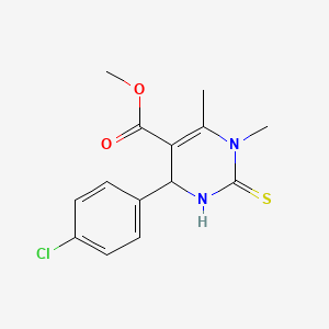 methyl 4-(4-chlorophenyl)-1,6-dimethyl-2-thioxo-1,2,3,4-tetrahydro-5-pyrimidinecarboxylate