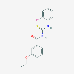 molecular formula C16H15FN2O2S B504938 3-ethoxy-N-[(2-fluorophenyl)carbamothioyl]benzamide 