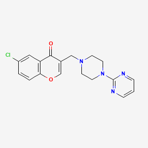 molecular formula C18H17ClN4O2 B5049402 6-chloro-3-{[4-(2-pyrimidinyl)-1-piperazinyl]methyl}-4H-chromen-4-one 
