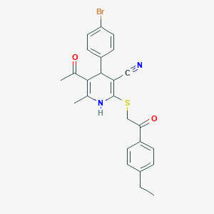 5-acetyl-4-(4-bromophenyl)-2-{[2-(4-ethylphenyl)-2-oxoethyl]thio}-6-methyl-1,4-dihydro-3-pyridinecarbonitrile