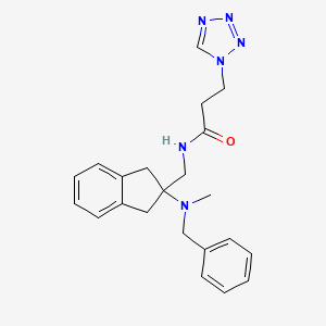 molecular formula C22H26N6O B5049418 N-({2-[benzyl(methyl)amino]-2,3-dihydro-1H-inden-2-yl}methyl)-3-(1H-tetrazol-1-yl)propanamide 