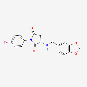 3-[(1,3-benzodioxol-5-ylmethyl)amino]-1-(4-fluorophenyl)-2,5-pyrrolidinedione