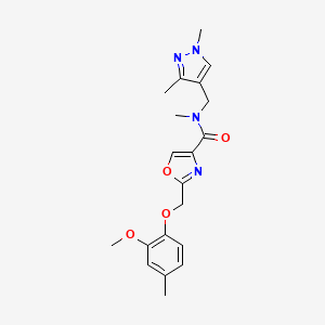 molecular formula C20H24N4O4 B5049466 N-[(1,3-dimethyl-1H-pyrazol-4-yl)methyl]-2-[(2-methoxy-4-methylphenoxy)methyl]-N-methyl-1,3-oxazole-4-carboxamide 