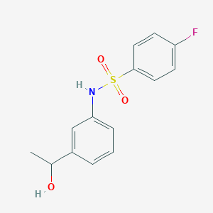 molecular formula C14H14FNO3S B504948 4-fluoro-N-[3-(1-hydroxyethyl)phenyl]benzenesulfonamide 