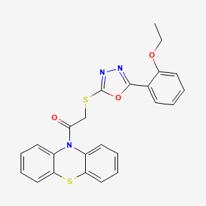 molecular formula C24H19N3O3S2 B5049500 10-({[5-(2-ethoxyphenyl)-1,3,4-oxadiazol-2-yl]thio}acetyl)-10H-phenothiazine 