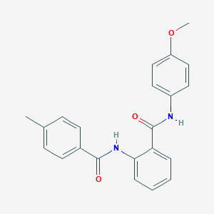 molecular formula C22H20N2O3 B504953 N-(4-methoxyphenyl)-2-[(4-methylbenzoyl)amino]benzamide 