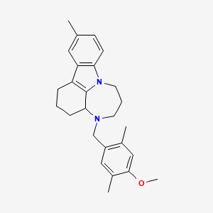 molecular formula C26H32N2O B5049530 4-(4-methoxy-2,5-dimethylbenzyl)-11-methyl-1,2,3,3a,4,5,6,7-octahydro[1,4]diazepino[3,2,1-jk]carbazole 