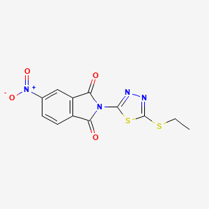 molecular formula C12H8N4O4S2 B5049533 2-[5-(ethylthio)-1,3,4-thiadiazol-2-yl]-5-nitro-1H-isoindole-1,3(2H)-dione 