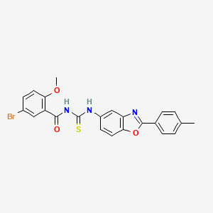 5-bromo-2-methoxy-N-({[2-(4-methylphenyl)-1,3-benzoxazol-5-yl]amino}carbonothioyl)benzamide