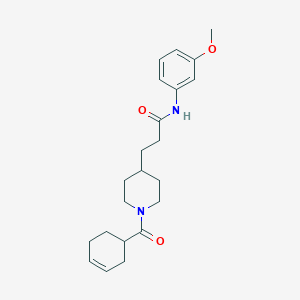 molecular formula C22H30N2O3 B5049580 3-[1-(3-cyclohexen-1-ylcarbonyl)-4-piperidinyl]-N-(3-methoxyphenyl)propanamide 