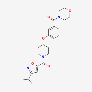 molecular formula C23H29N3O5 B5049582 4-[3-({1-[(3-isopropyl-5-isoxazolyl)carbonyl]-4-piperidinyl}oxy)benzoyl]morpholine 