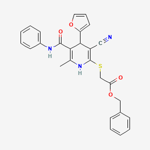 benzyl {[5-(anilinocarbonyl)-3-cyano-4-(2-furyl)-6-methyl-1,4-dihydro-2-pyridinyl]thio}acetate