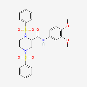 molecular formula C25H27N3O7S2 B5049592 N-(3,4-dimethoxyphenyl)-1,4-bis(phenylsulfonyl)-2-piperazinecarboxamide 