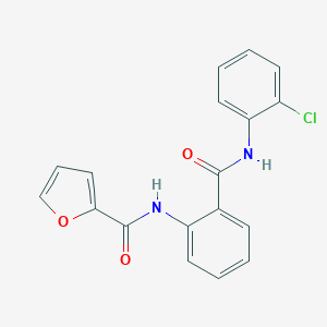 molecular formula C18H13ClN2O3 B504960 N-{2-[(2-chloroanilino)carbonyl]phenyl}-2-furamide 
