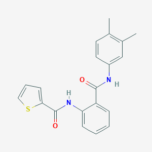 molecular formula C20H18N2O2S B504961 N-{2-[(3,4-dimethylphenyl)carbamoyl]phenyl}thiophene-2-carboxamide 