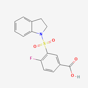 molecular formula C15H12FNO4S B5049615 3-(2,3-dihydro-1H-indol-1-ylsulfonyl)-4-fluorobenzoic acid 