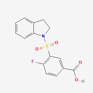 3-(2,3-dihydro-1H-indol-1-ylsulfonyl)-4-fluorobenzoic acid