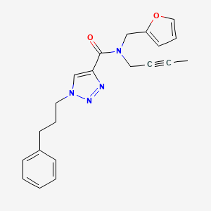 molecular formula C21H22N4O2 B5049635 N-2-butyn-1-yl-N-(2-furylmethyl)-1-(3-phenylpropyl)-1H-1,2,3-triazole-4-carboxamide 