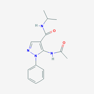 molecular formula C15H18N4O2 B504964 5-(acetylamino)-N-isopropyl-1-phenyl-1H-pyrazole-4-carboxamide 