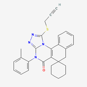 4-(2-methylphenyl)-1-(2-propyn-1-ylthio)-4H-spiro[benzo[h][1,2,4]triazolo[4,3-a]quinazoline-6,1'-cyclohexan]-5(7H)-one