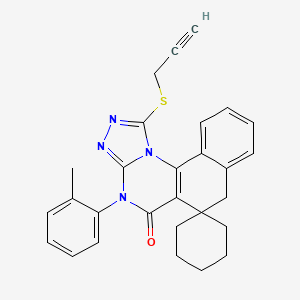 molecular formula C28H26N4OS B5049641 4-(2-methylphenyl)-1-(2-propyn-1-ylthio)-4H-spiro[benzo[h][1,2,4]triazolo[4,3-a]quinazoline-6,1'-cyclohexan]-5(7H)-one 