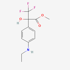molecular formula C12H14F3NO3 B5049696 methyl 2-[4-(ethylamino)phenyl]-3,3,3-trifluoro-2-hydroxypropanoate 