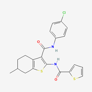 molecular formula C21H19ClN2O2S2 B5049703 N-(4-chlorophenyl)-6-methyl-2-[(2-thienylcarbonyl)amino]-4,5,6,7-tetrahydro-1-benzothiophene-3-carboxamide 