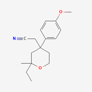 [2-ethyl-4-(4-methoxyphenyl)-2-methyltetrahydro-2H-pyran-4-yl]acetonitrile