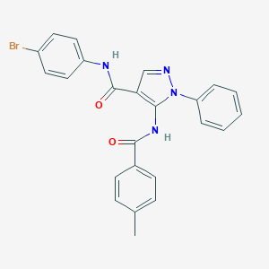 molecular formula C24H19BrN4O2 B504972 N-(4-bromophenyl)-5-{[(4-methylphenyl)carbonyl]amino}-1-phenyl-1H-pyrazole-4-carboxamide 