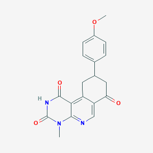 molecular formula C19H17N3O4 B5049726 9-(4-methoxyphenyl)-4-methyl-9,10-dihydropyrimido[4,5-c]isoquinoline-1,3,7(2H,4H,8H)-trione 