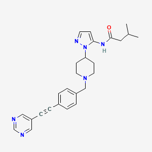 molecular formula C26H30N6O B5049752 3-methyl-N-(1-{1-[4-(5-pyrimidinylethynyl)benzyl]-4-piperidinyl}-1H-pyrazol-5-yl)butanamide 