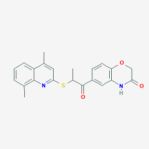 molecular formula C22H20N2O3S B5049763 6-{2-[(4,8-dimethyl-2-quinolinyl)thio]propanoyl}-2H-1,4-benzoxazin-3(4H)-one 